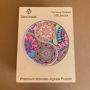 ZenChalet 500 Piece Wooden Puzzle- “Yin Yang Flowers”